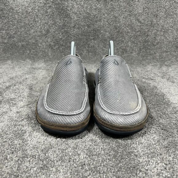 Olukai Moloa Kapa Men's Sz 8 Gray Woven Textile Canvas Slip On Loafer Shoes Used - Picture 3 of 11